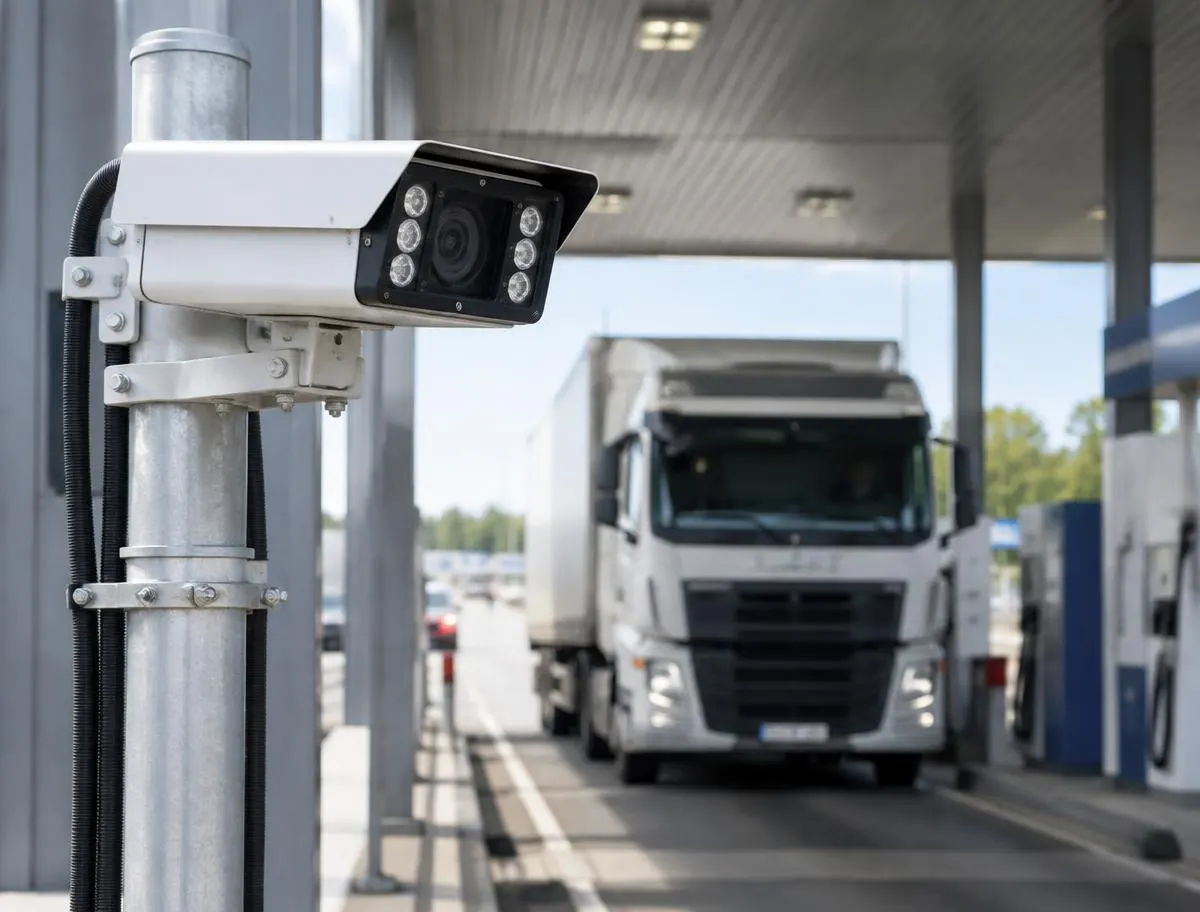LPR camera reads the truck's number plate